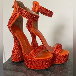 Orange Platform Heels